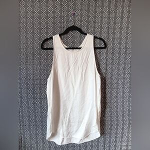 Aritzia Wilfred Sevres White Sleeveless Blouse Back Zipper Size Large